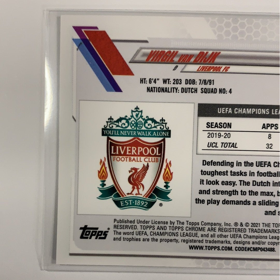 2021 Topps Chrome UEFA Champions League Virgil Van Dijk Base #46 Local Legends Cards & Collectibles
