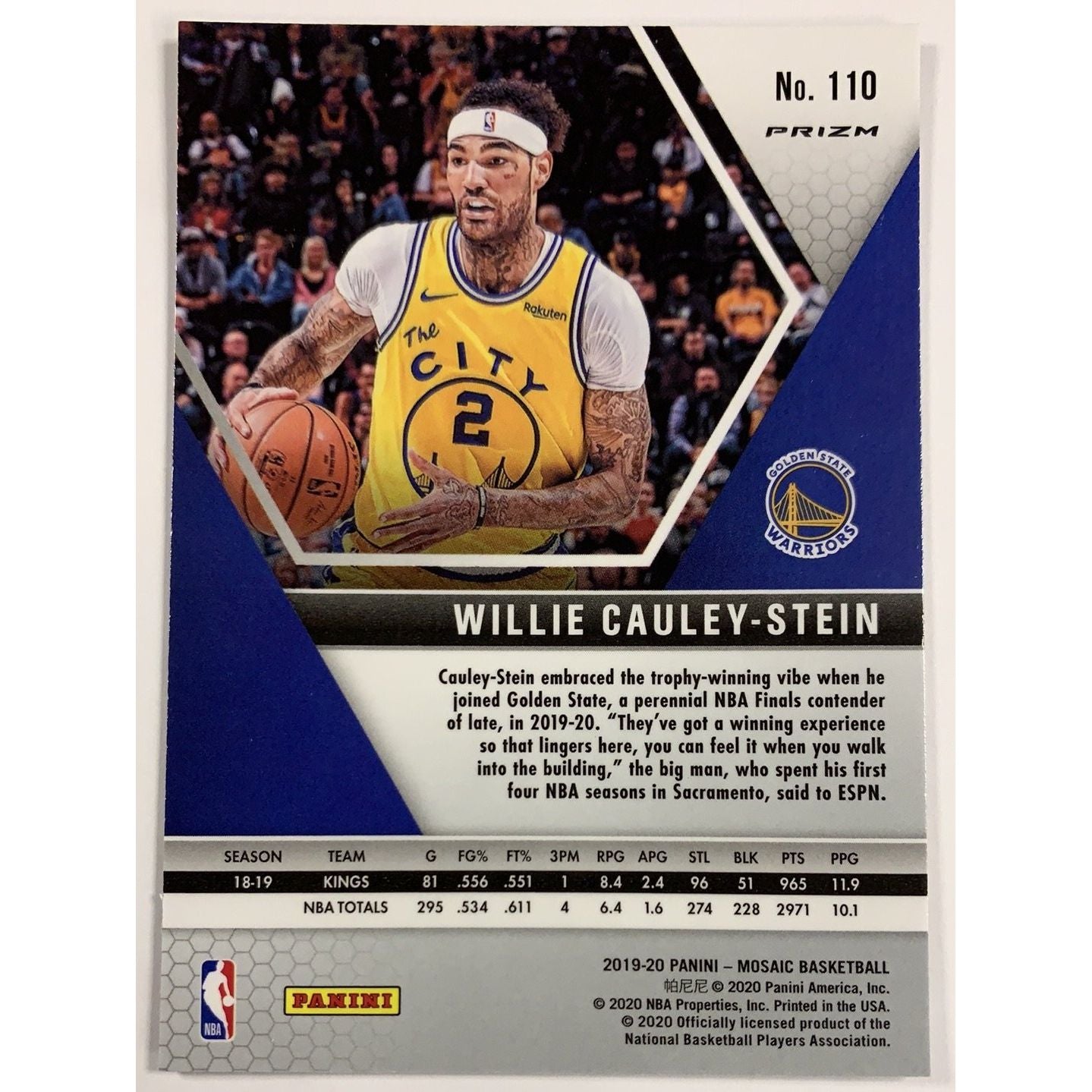 2019-20 Mosaic Willie Cauley-Stein Orange Reactive Prizm | Local Legends Cards & Collectibles