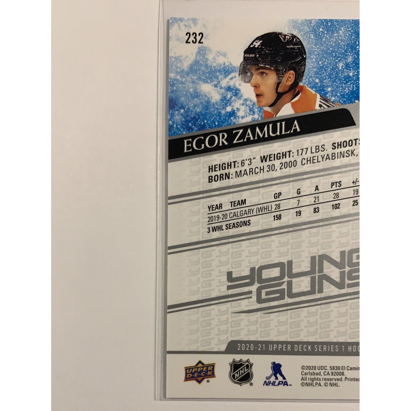 2020-21 Upper Deck Series 1 Egor Zamula Young Guns | Local Legends Cards & Collectibles