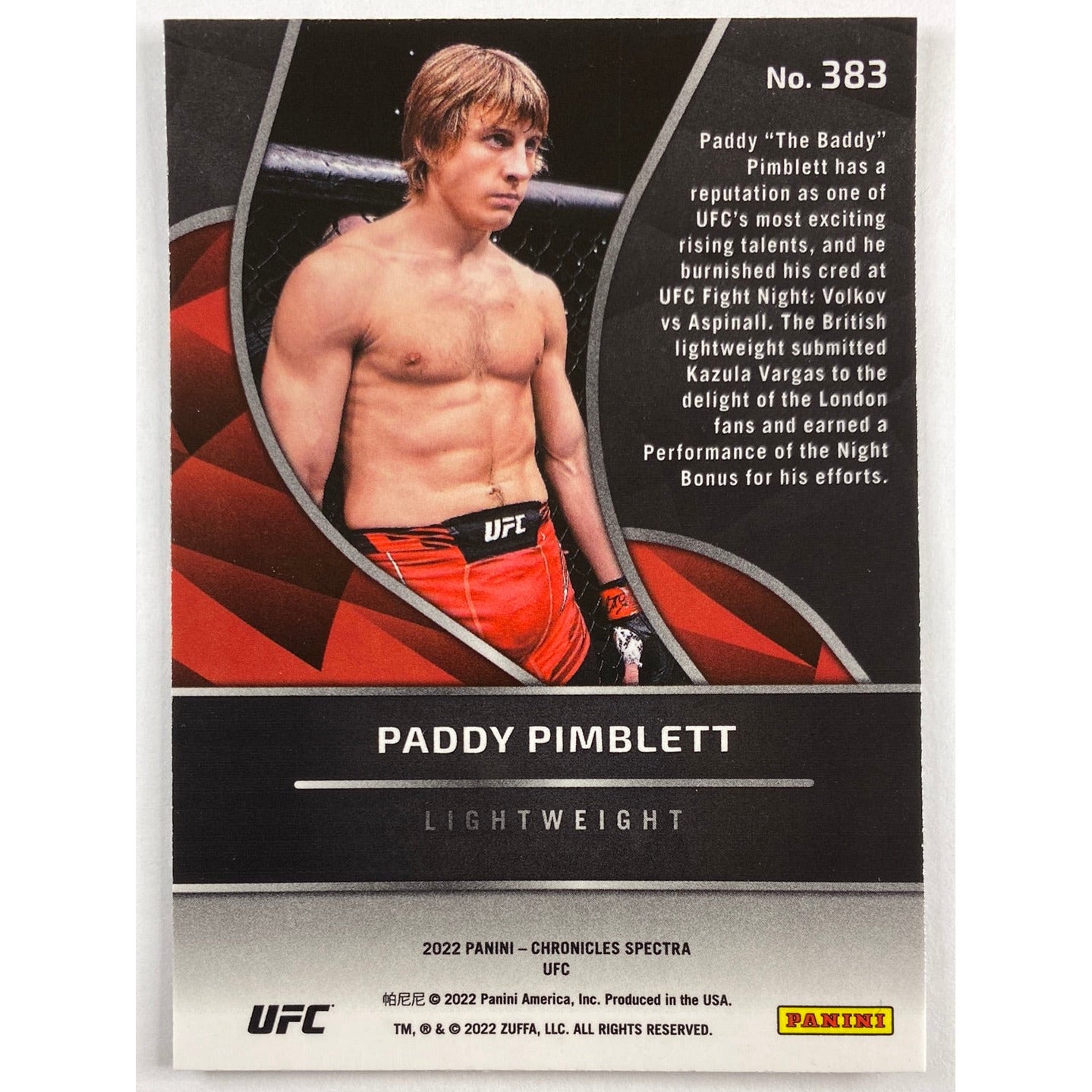 2022 Chronicles Spectra Paddy Pimblett RC