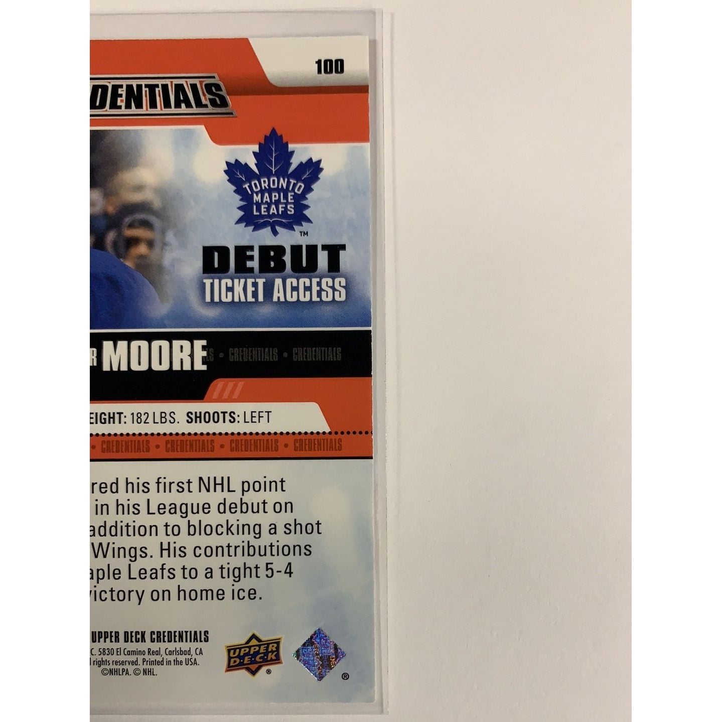 2019-20 Credentials Trevor Moore Debut Ticket Access /99 Local Legends Cards & Collectibles