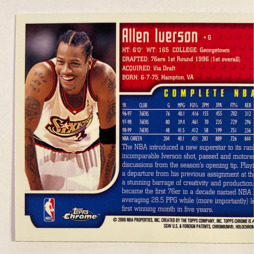 1999-00 Topps Chrome Allen Iverson | Local Legends Cards & Collectibles