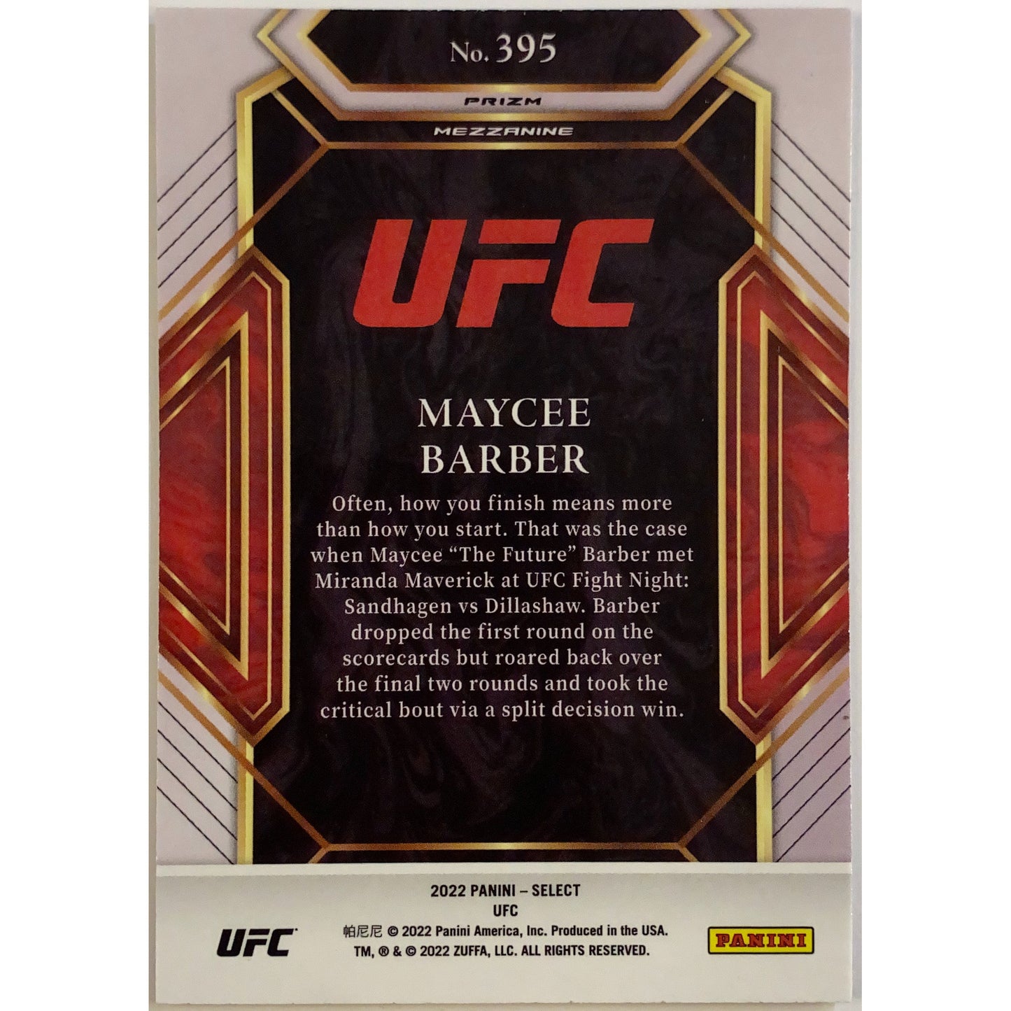 2022 Select Maycee Barber Mezzanine Level Silver Holo Prizm