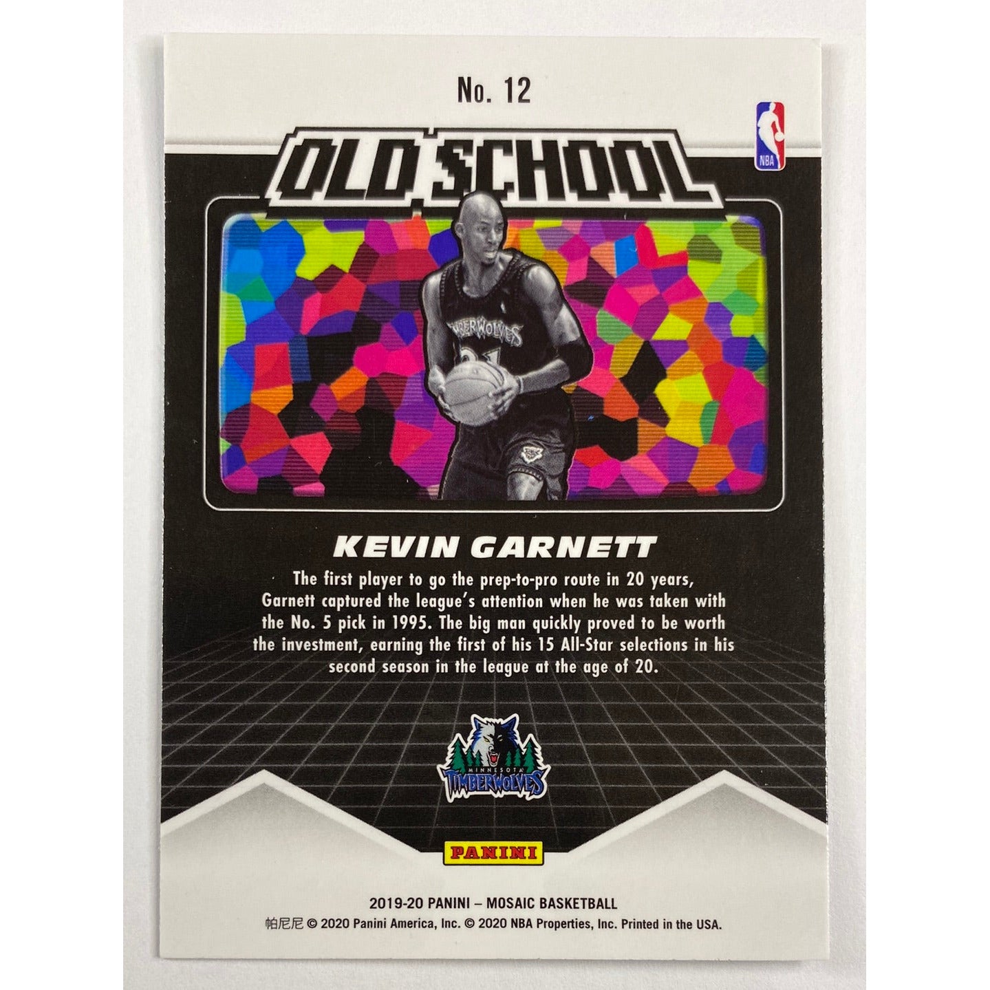 2019-20 Mosaic Kevin Garnett Old School | Local Legends Cards & Collectibles