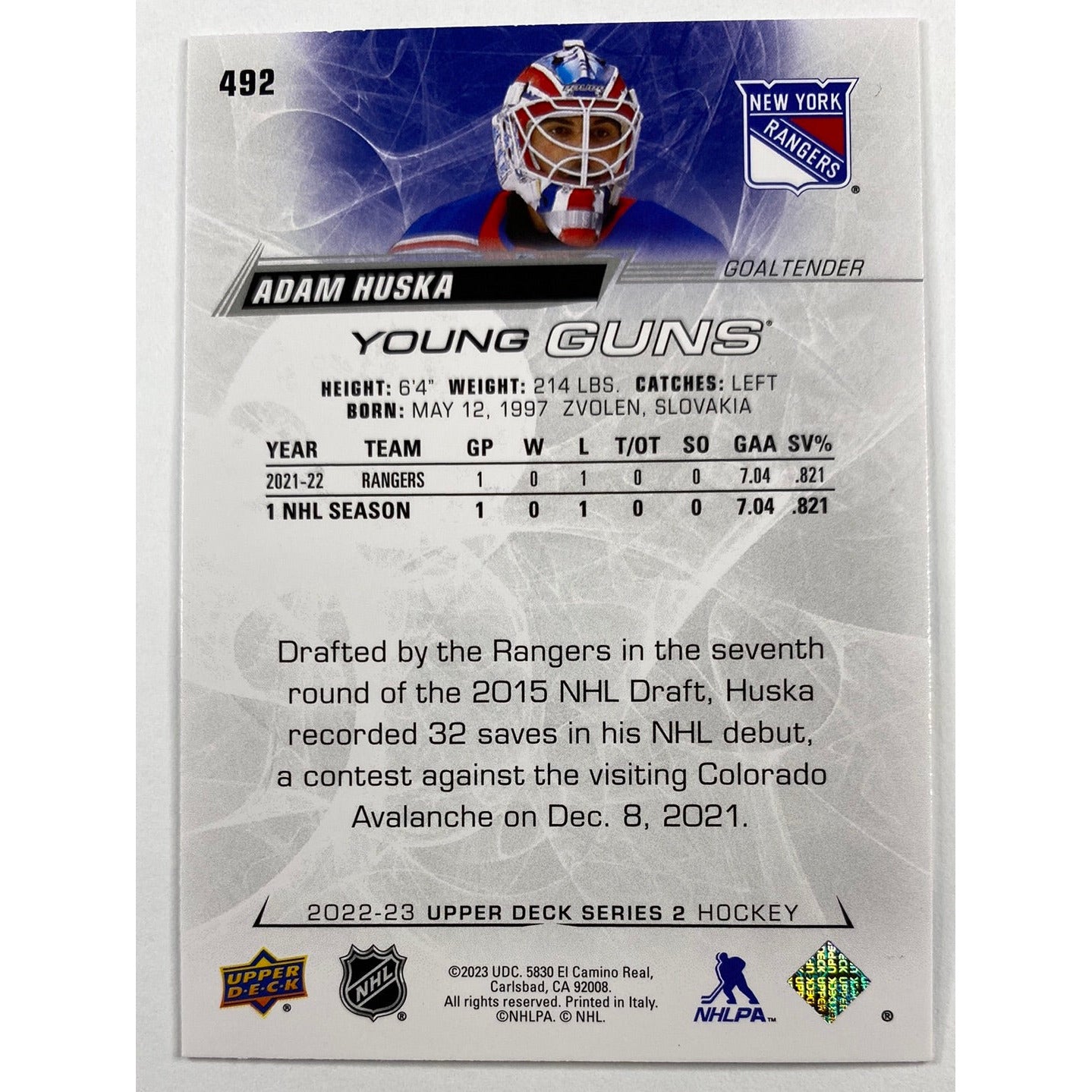 2022-23 Series 2 Adam Huska Young Guns | Local Legends Cards & Collectibles