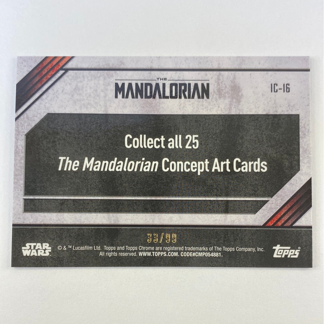 Topps Chrome The Mandalorian IC-16 Concept Card Blue Refractor /99