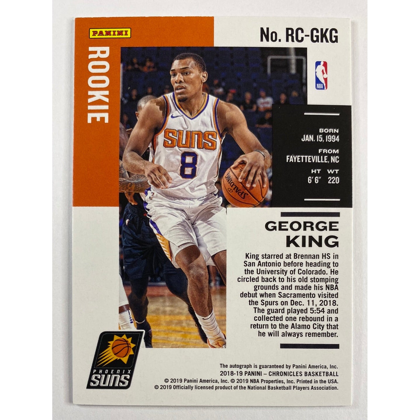 2018-19 Chronicles George King Rookie Auto | Local Legends Cards & Collectibles