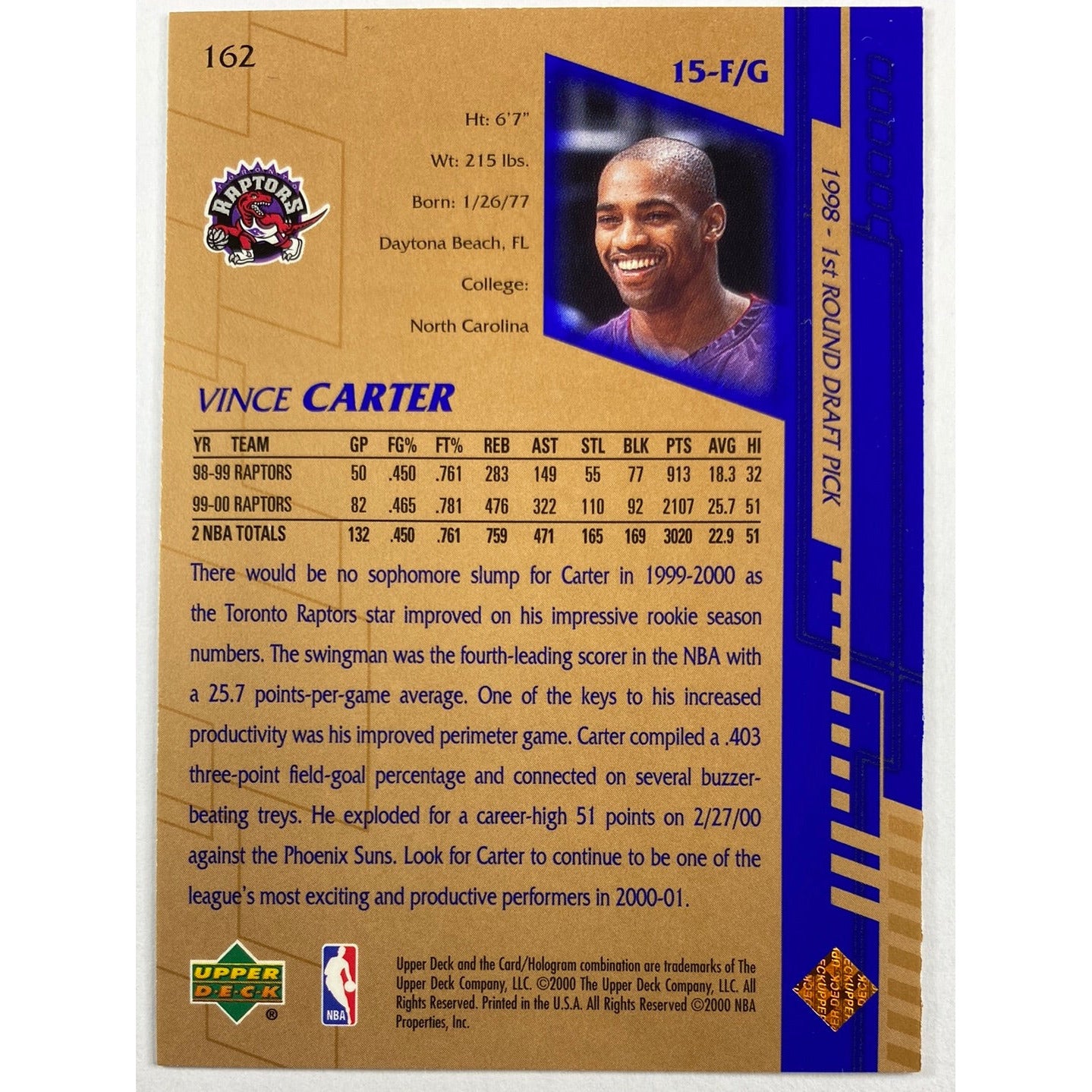 2000-01 Upper Deck Vince Carter