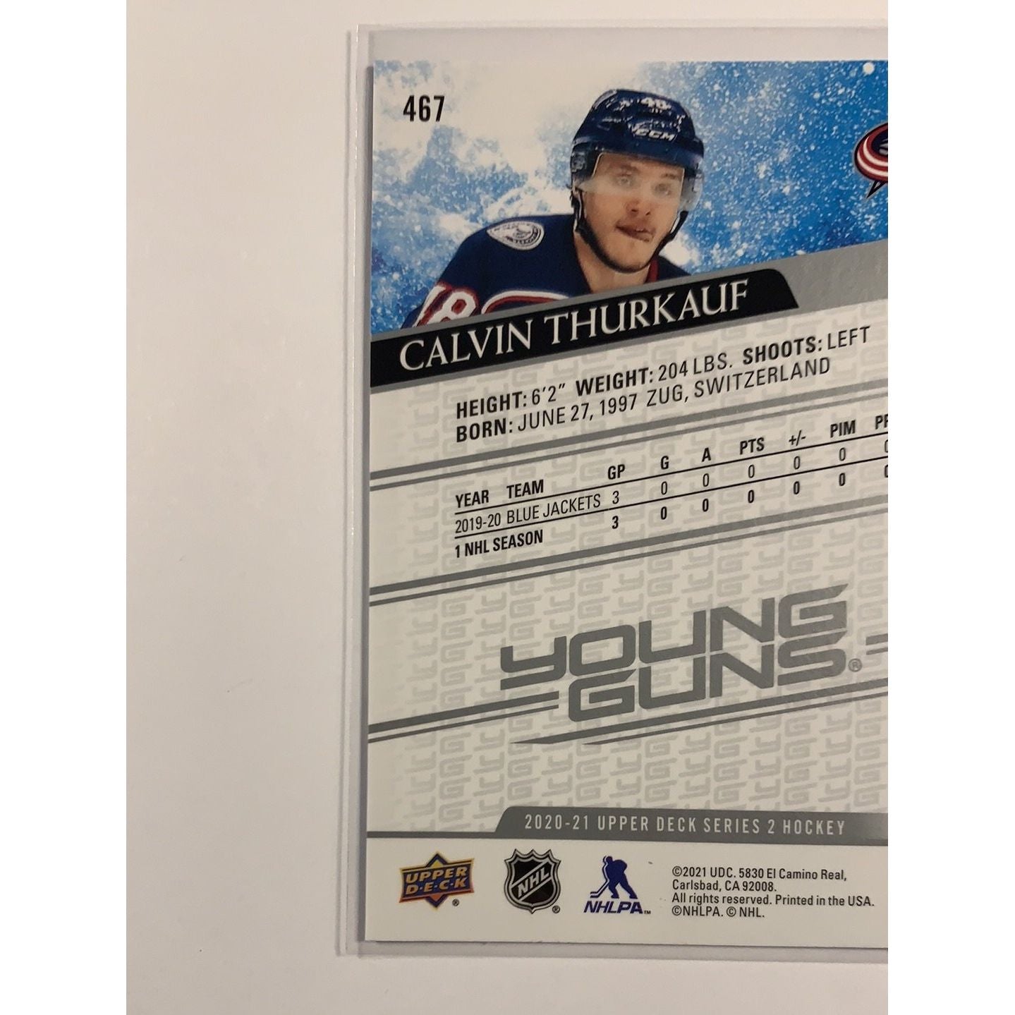 2020-21 Upper Deck Series 2 Calvin Thurkauf Young Guns | Local Legends Cards & Collectibles