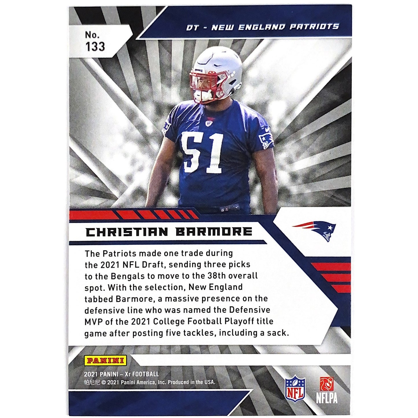 2021 XR Christian Barmore Orange RC /99