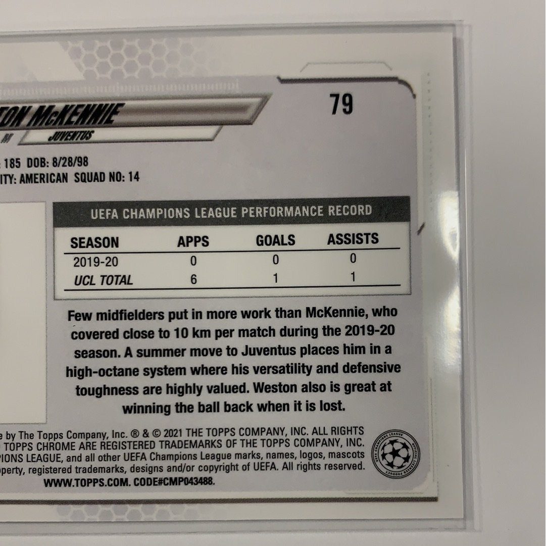 2021 Topps Chrome UEFA Weston McKennie Base #79 Local Legends Cards & Collectibles