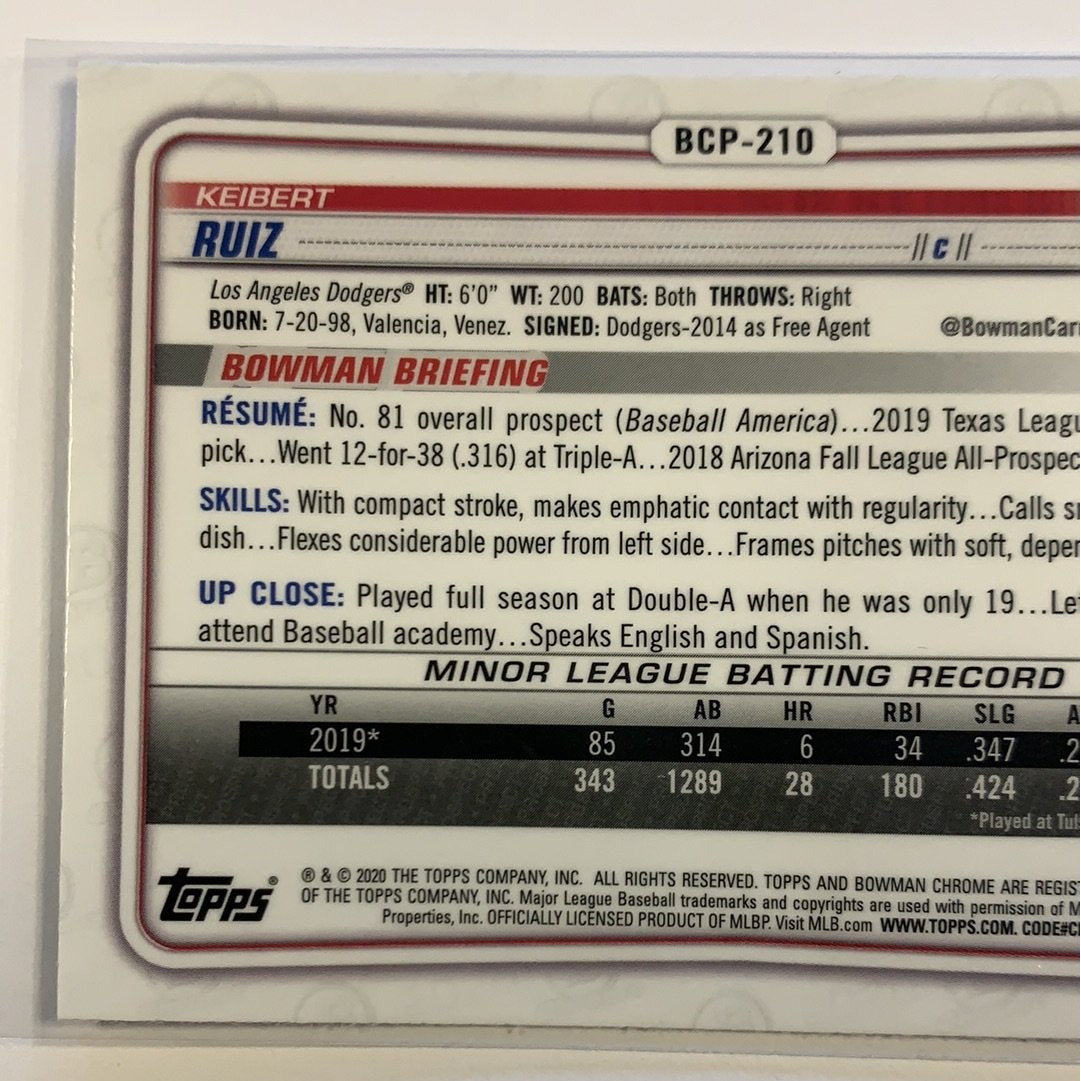 2020 Bowman Chrome Kiebert Ruiz Mojo Refractor | Local Legends Cards & Collectibles