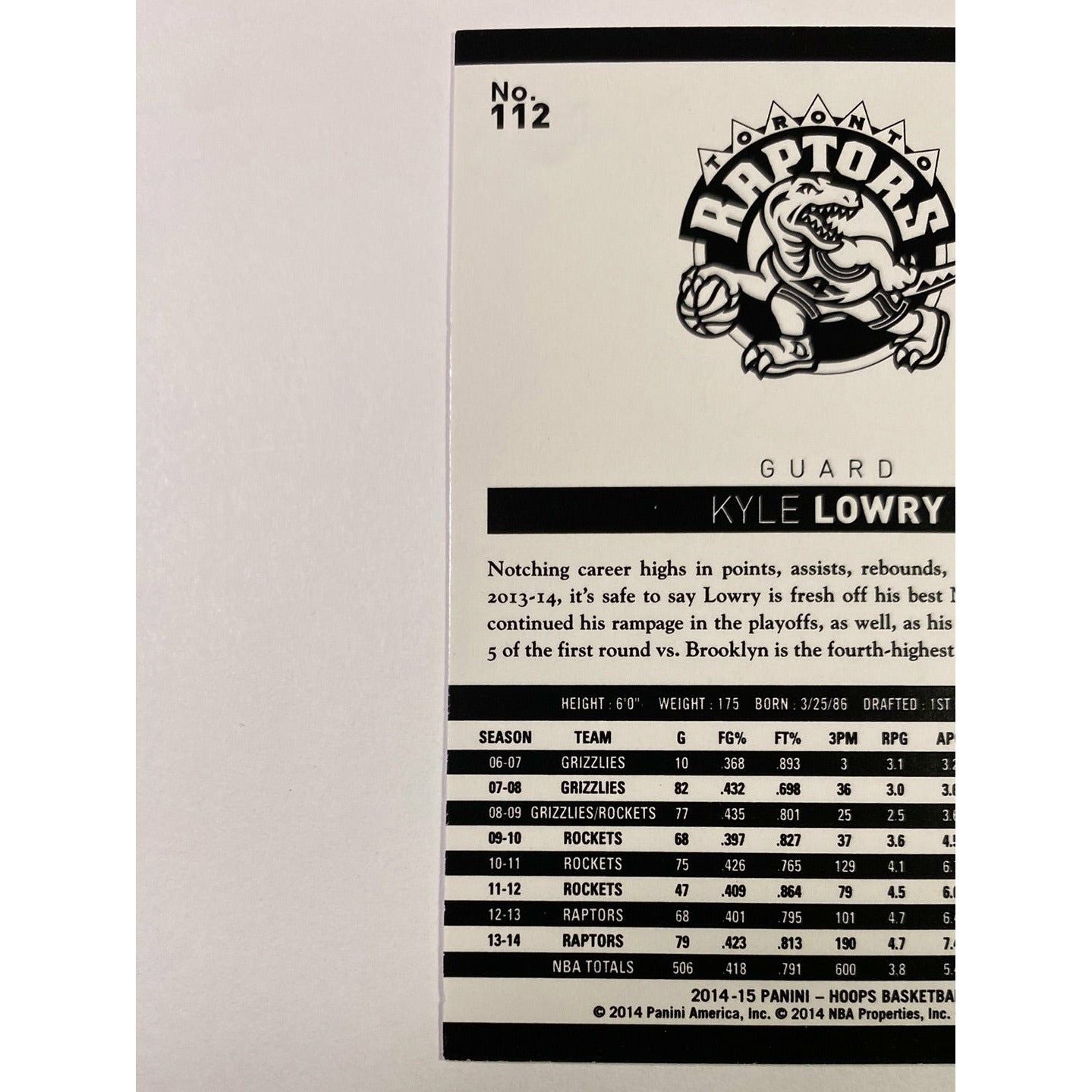 2014-15 Hoops Kyle Lowry | Local Legends Cards & Collectibles