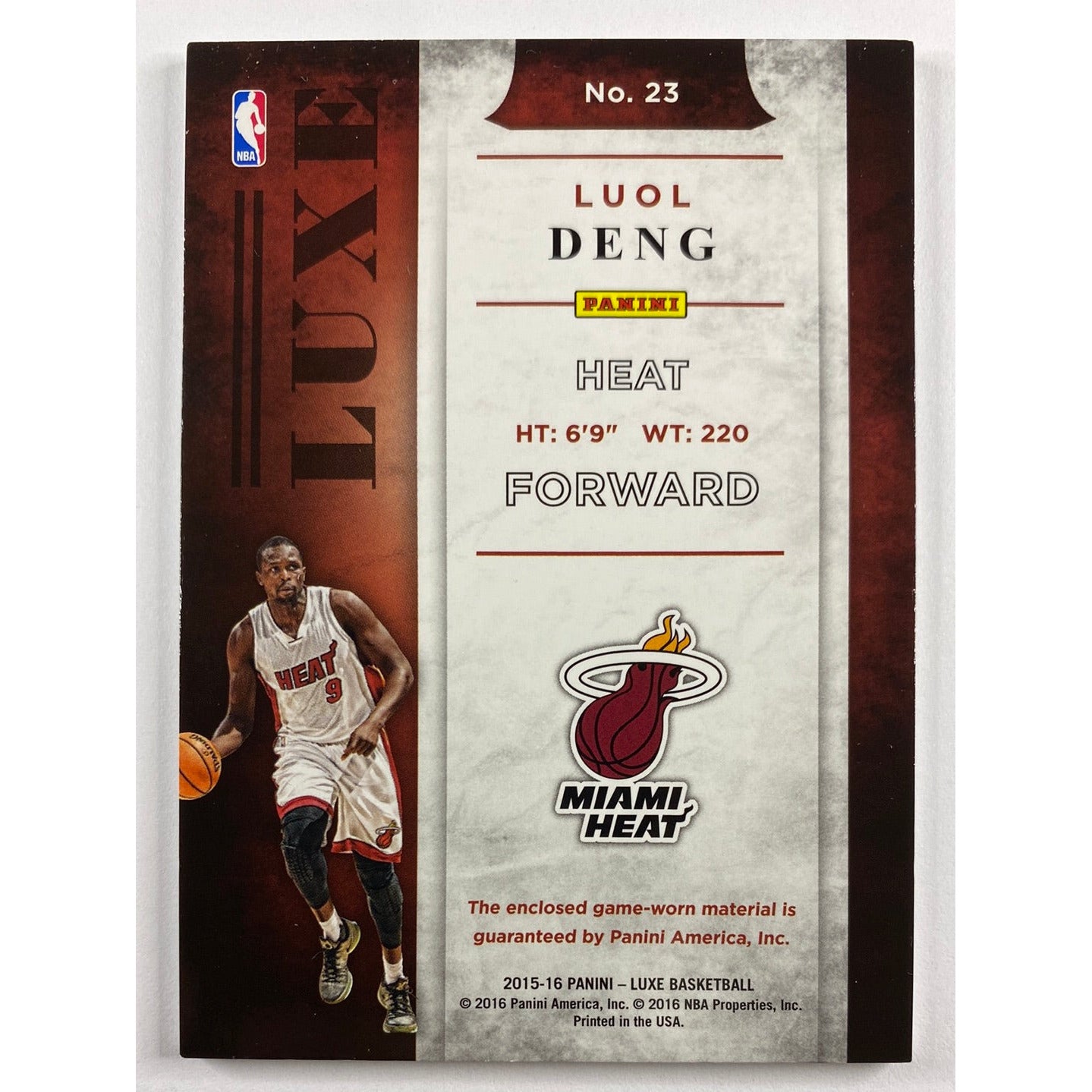 2015-16 Luxe Luol Deng Memorabilia /99 | Local Legends Cards & Collectibles