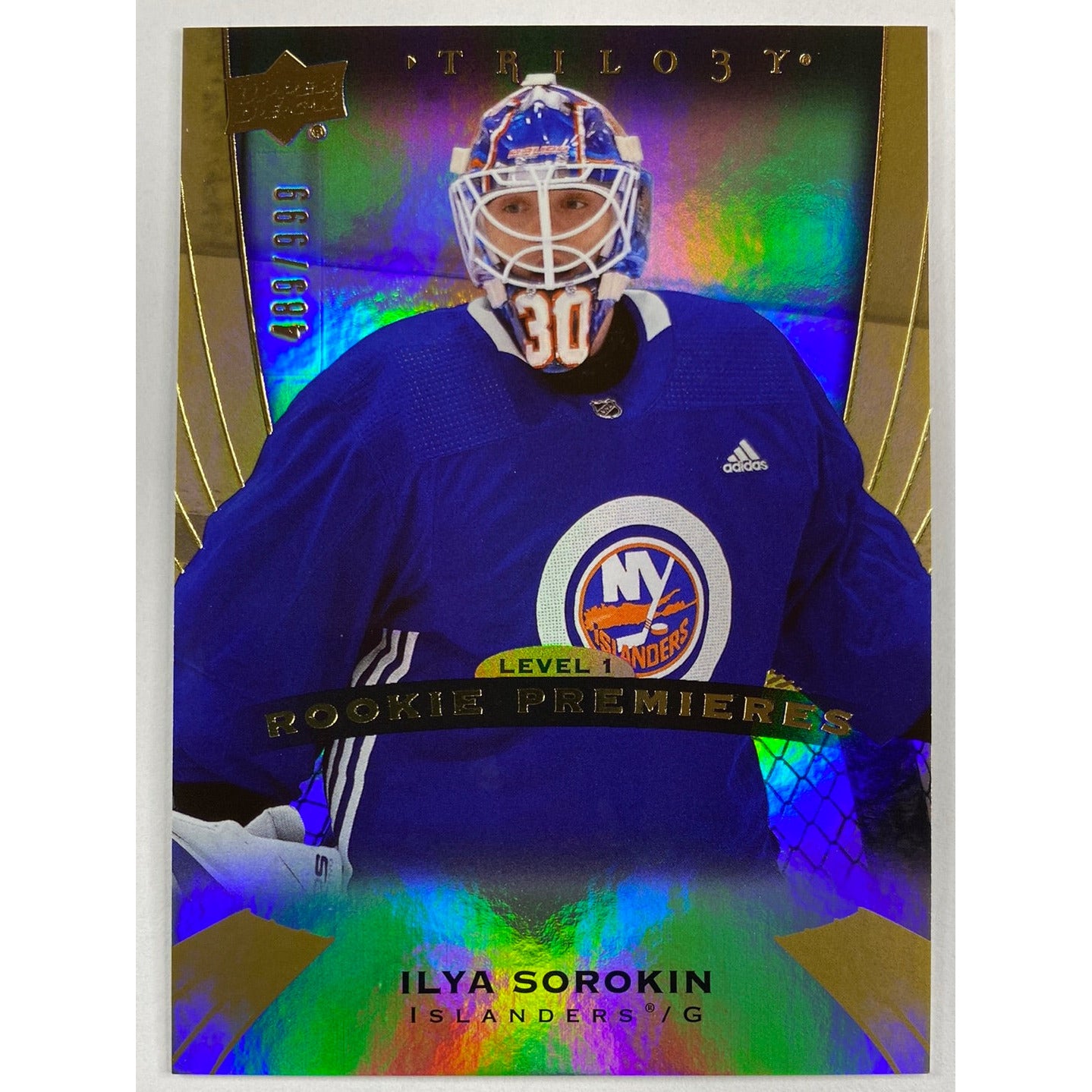 2020-21 Trilogy Ilya Sorokin Level 1 Rookie Premiers /499