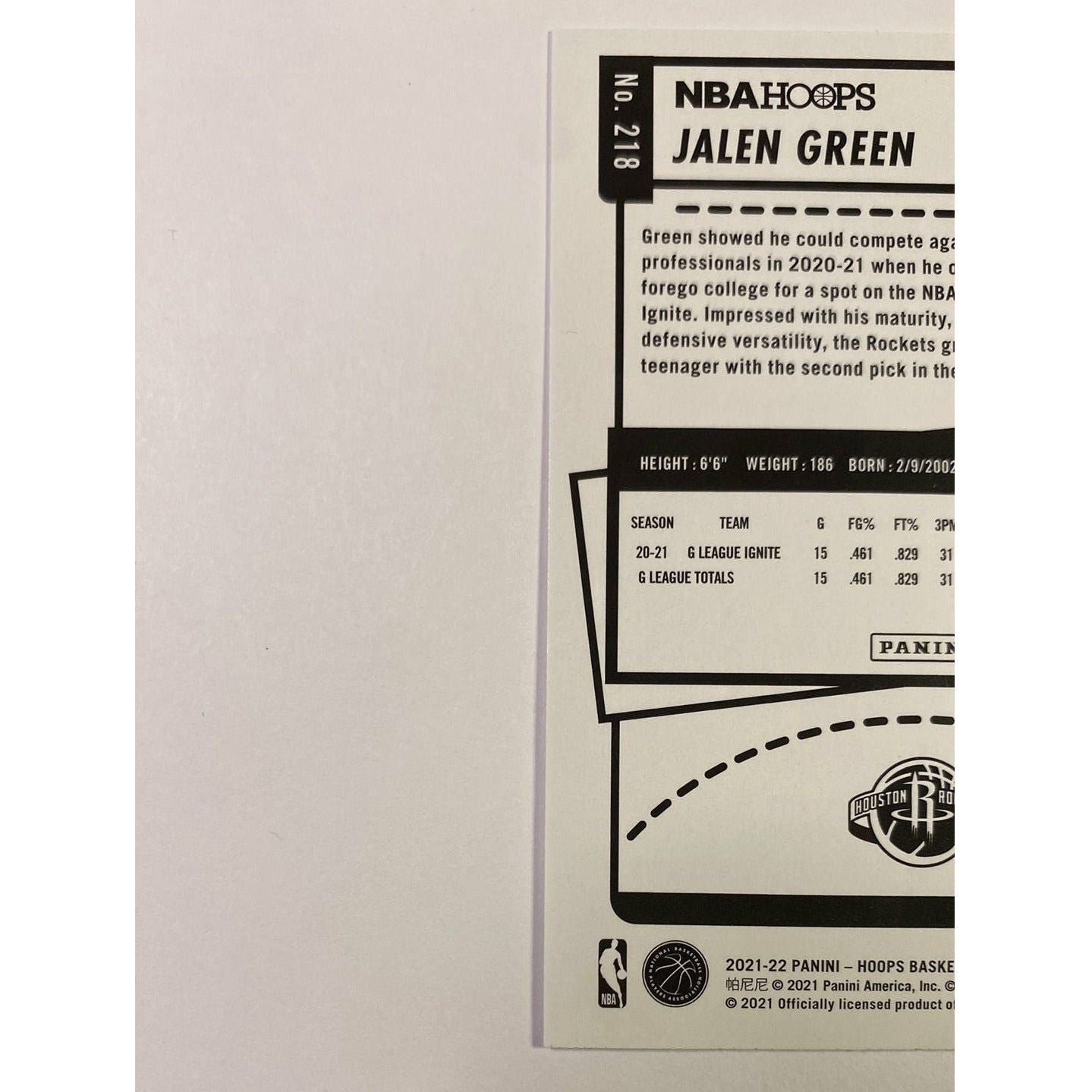2021-22 Hoops Jalen Green RC | Local Legends Cards & Collectibles