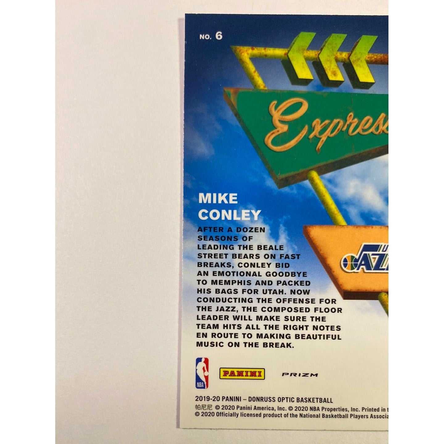 2019-20 Donruss Optic Mike Conley Express Lane Silver Holo Prizm | Local Legends Cards & Collectibles