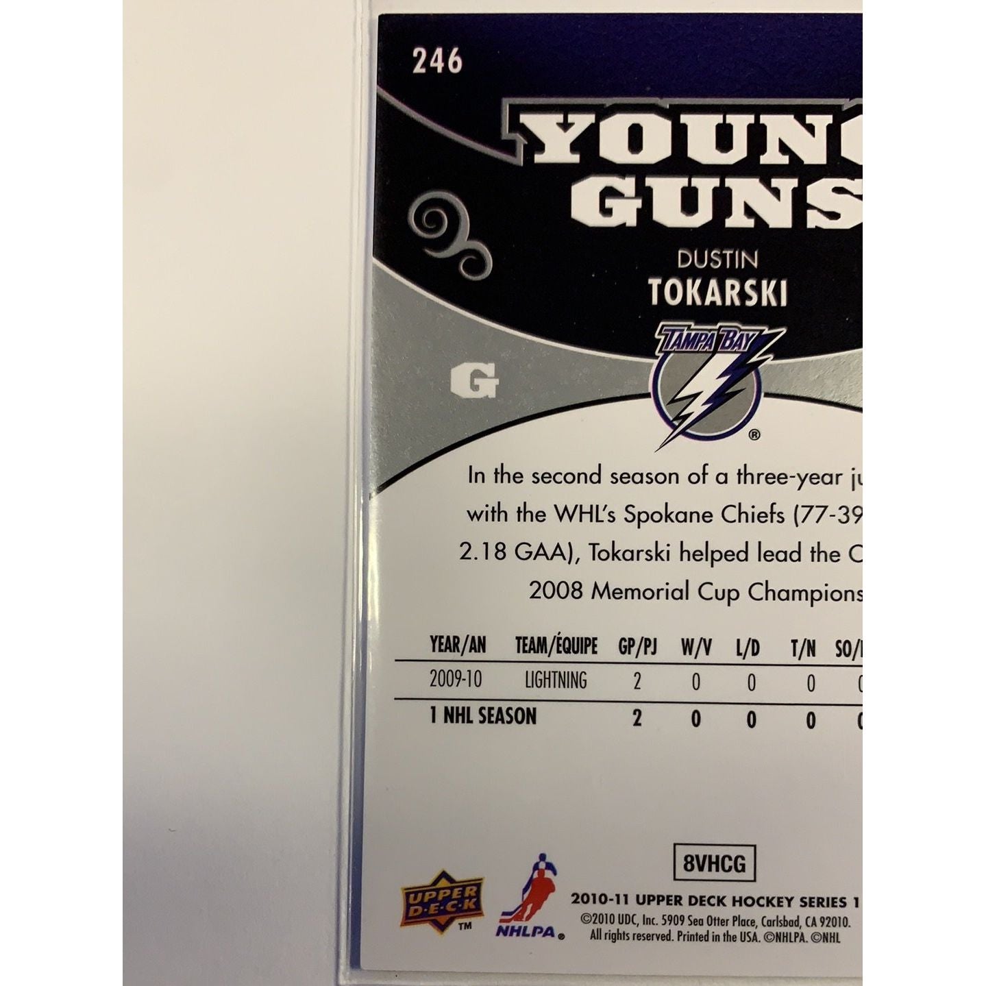 2010-11 Upper Deck Series 1 Dustin Tokarski Young Guns | Local Legends Cards & Collectibles