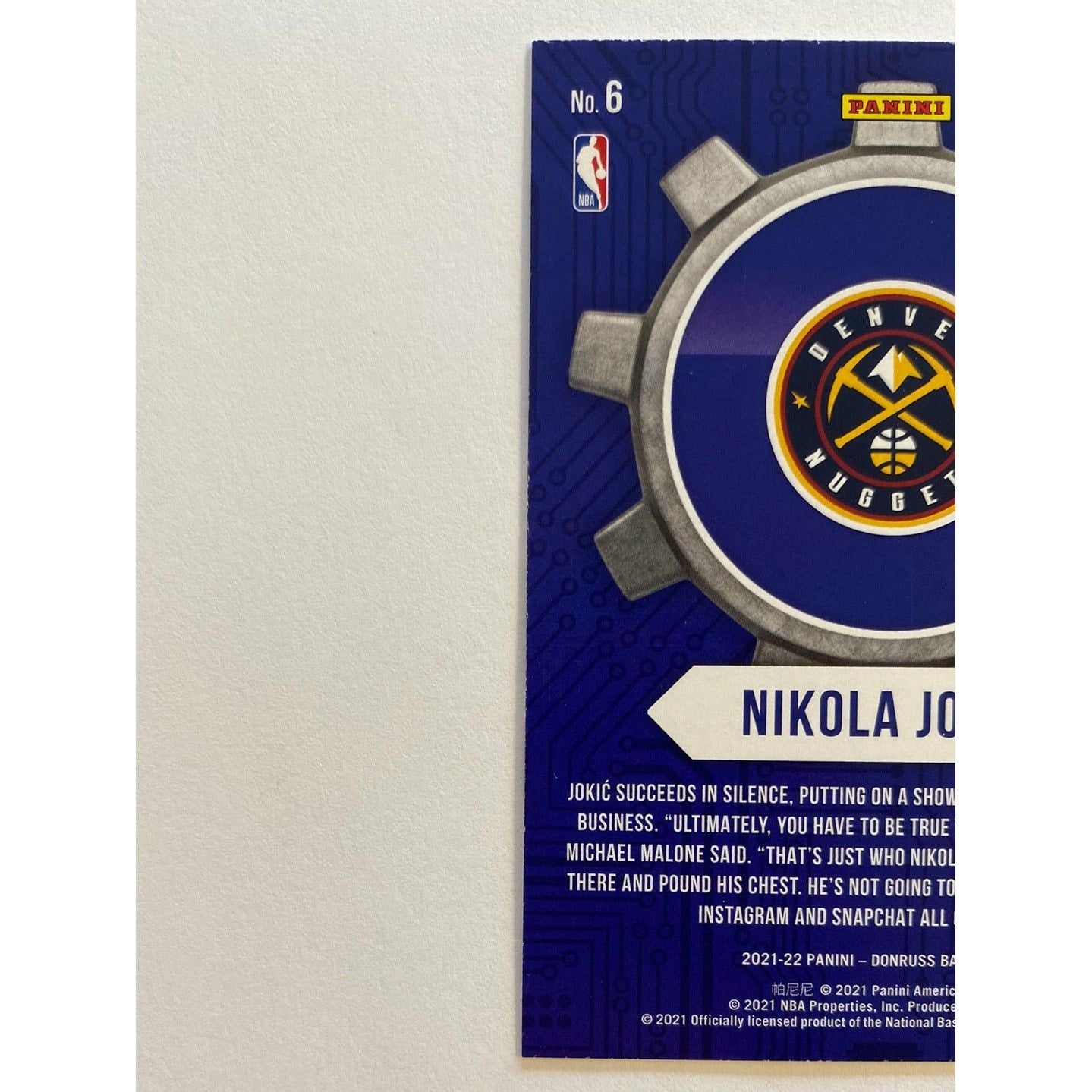 2021-22 Hoops Nikola Jokic Craftsman | Local Legends Cards & Collectibles