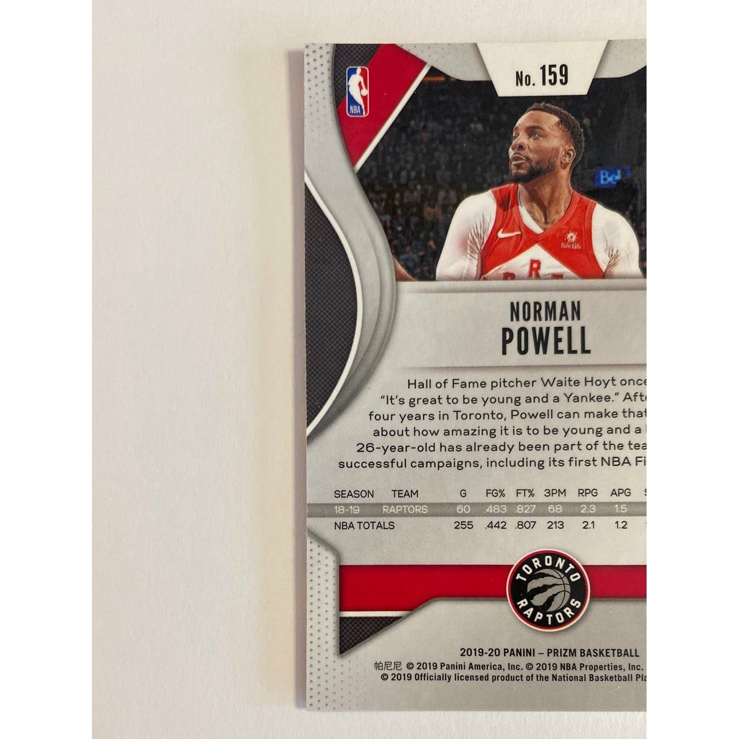 2019-20 Panini Prizm Norman Powell Yellow Red Green Blue Scope Prizm | Local Legends Cards & Collectibles