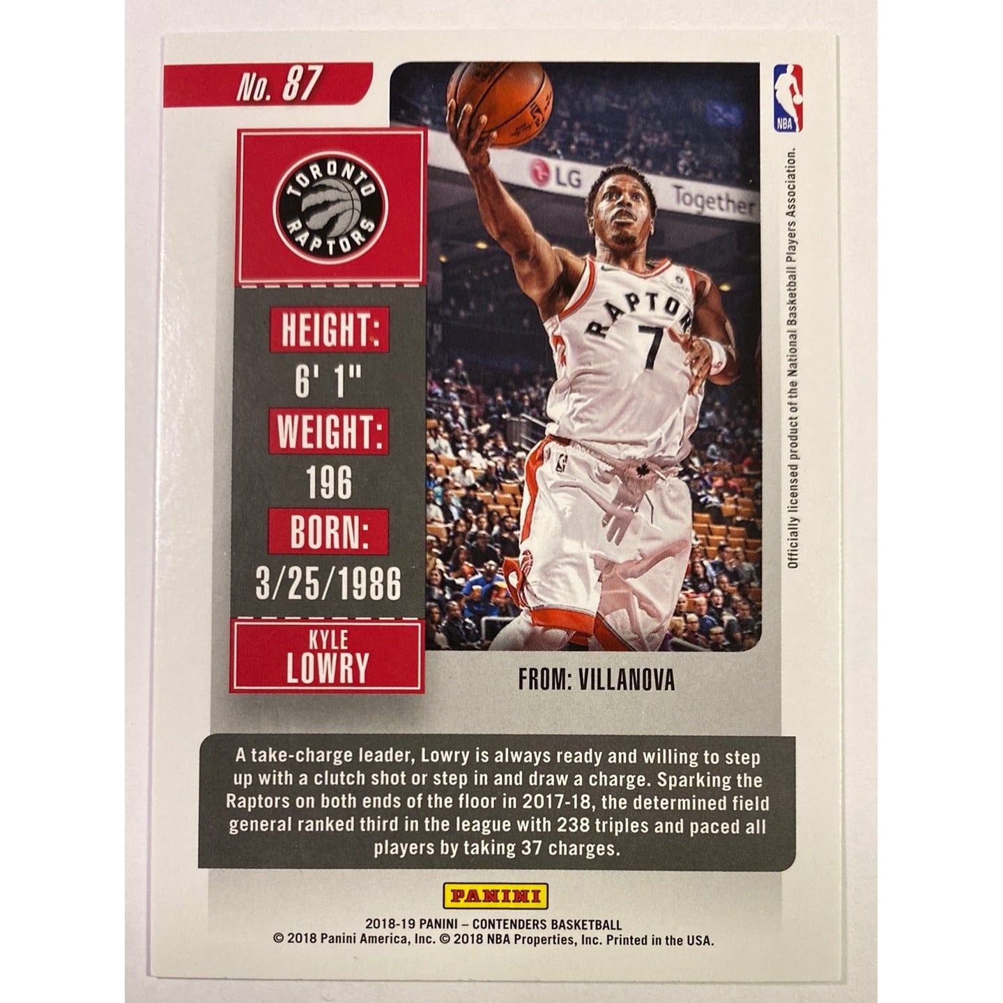 2018-19 Contenders Kyle Lowry Season Ticket Local Legends Cards & Collectibles
