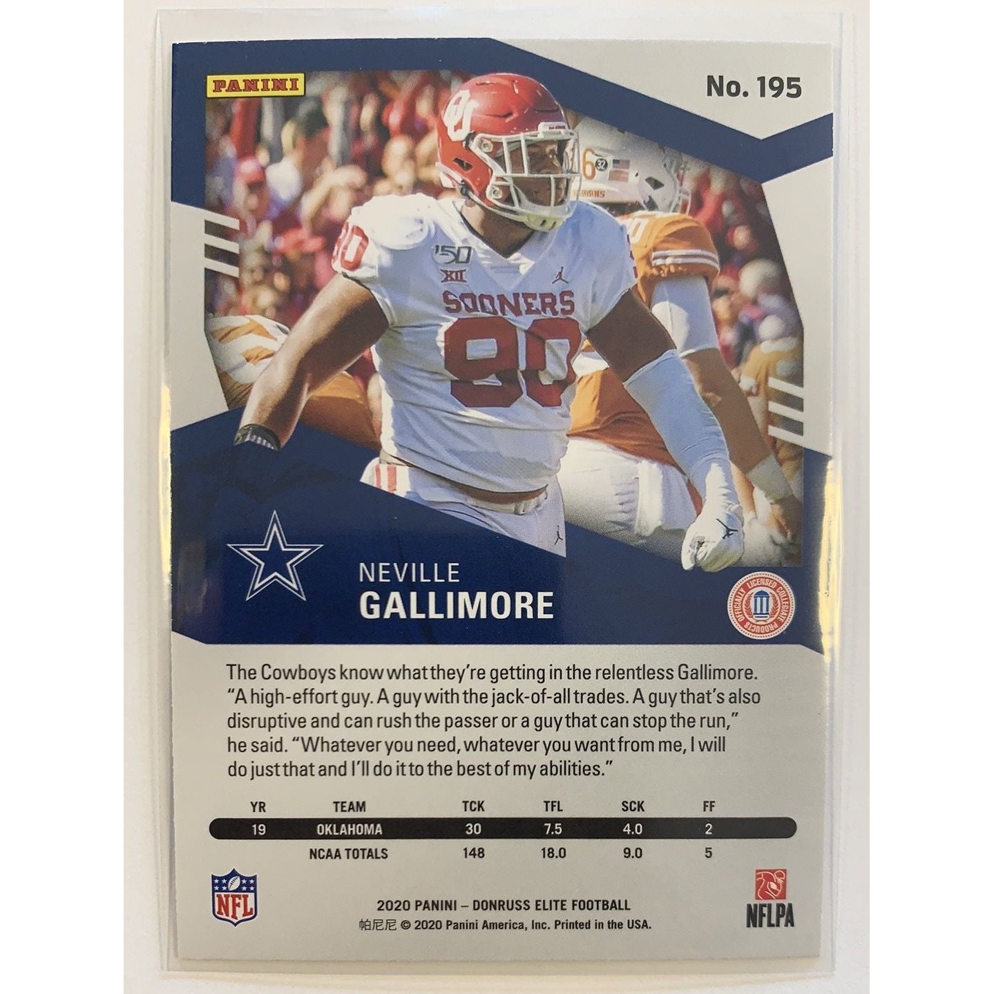 2020 Donruss Elite Neville Gallimore RC Pink Parallel Local Legends Cards & Collectibles