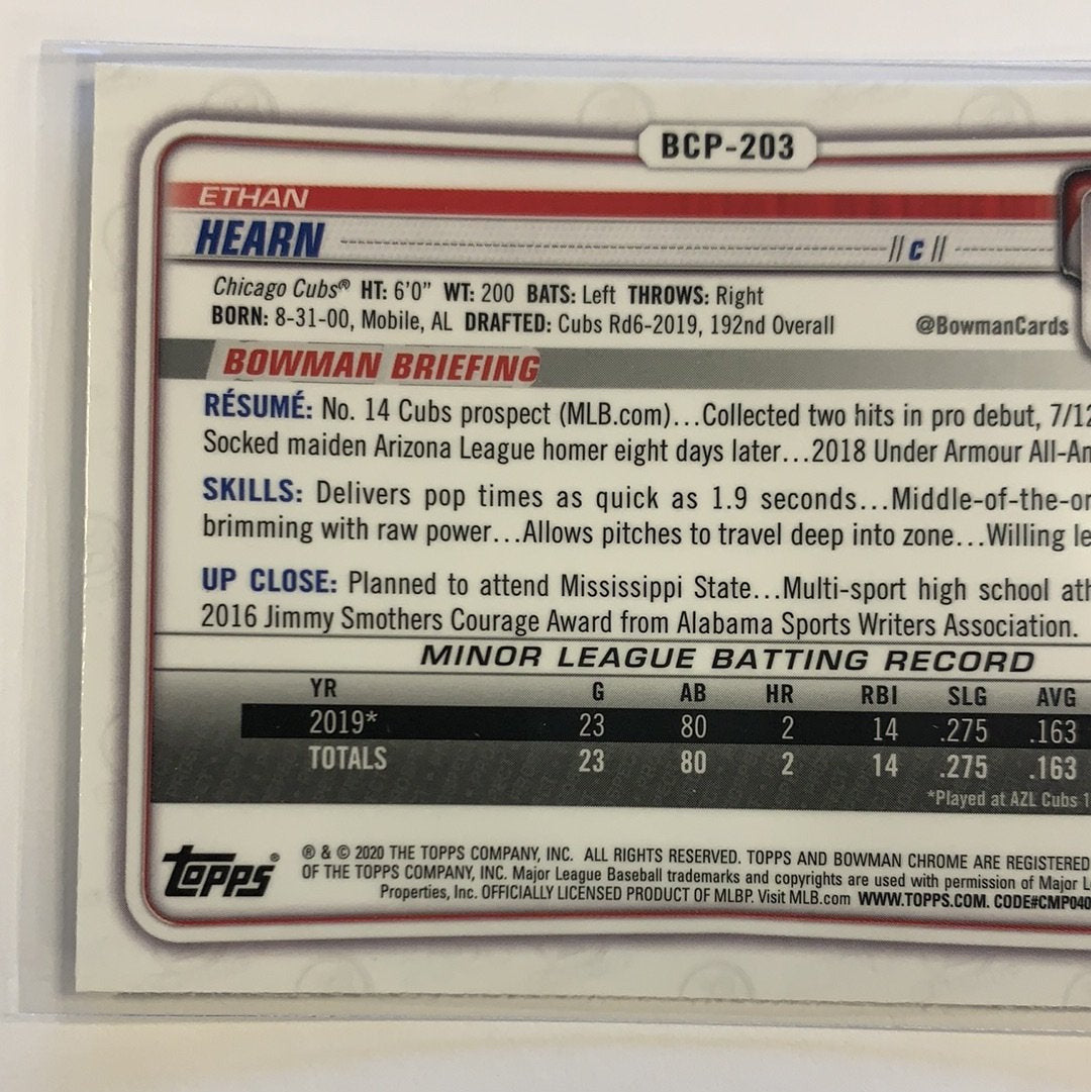 2020 Bowman Chrome Ethan Hearn Mojo Refractor | Local Legends Cards & Collectibles