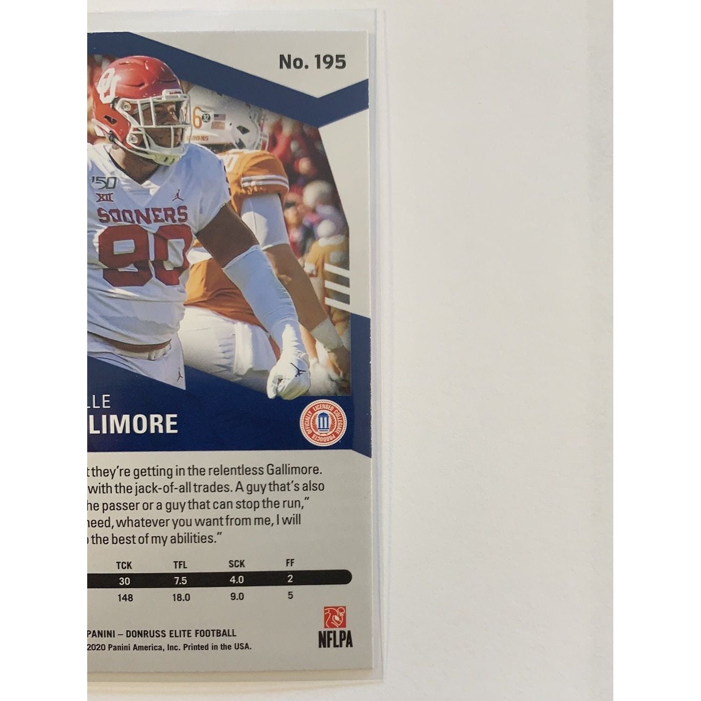 2020 Donruss Elite Neville Gallimore RC Pink Parallel Local Legends Cards & Collectibles