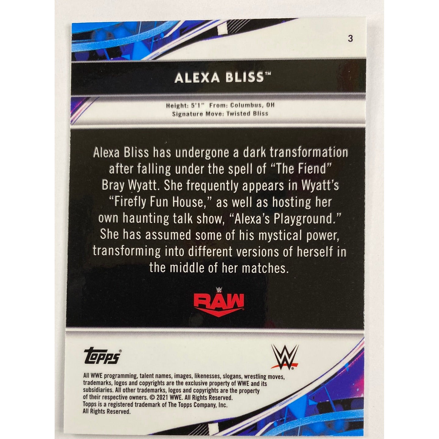 2021 Topps Finest Alexa Bliss | Local Legends Cards & Collectibles