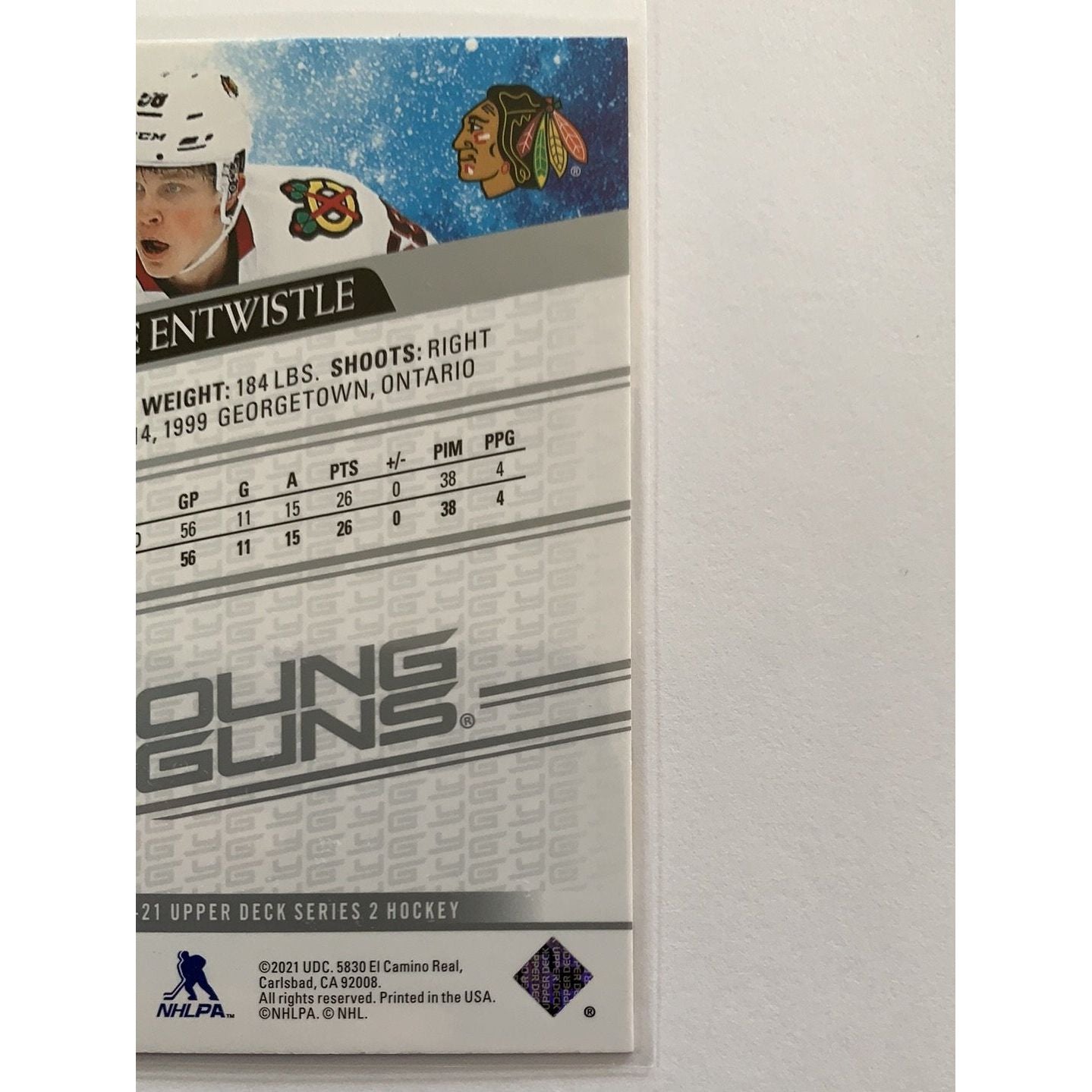 2020-21 Upper Deck Series 2 Mackenzie Entwistle Young Guns | Local Legends Cards & Collectibles