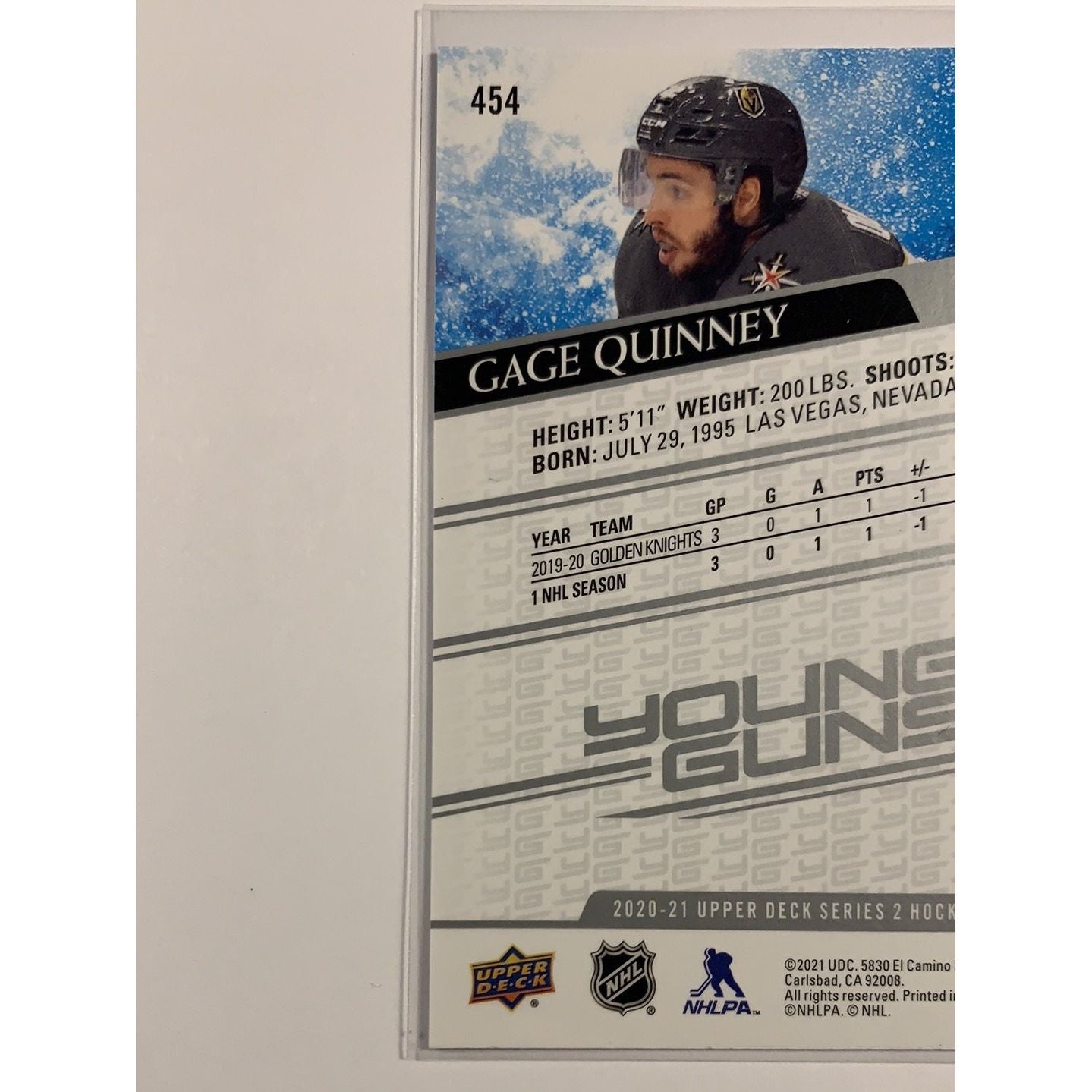 2020-21 Upper Deck Series 2 Gage Quinney Young Guns | Local Legends Cards & Collectibles