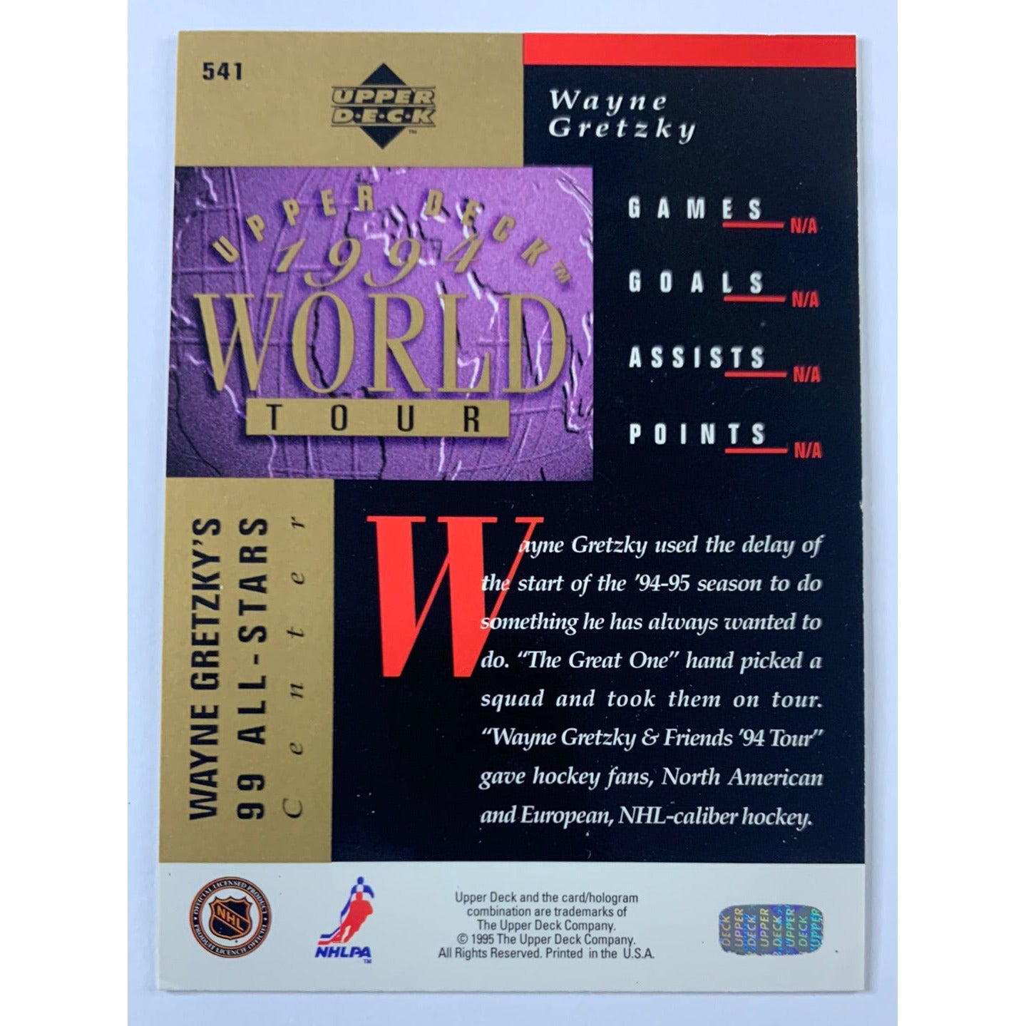 1994-95 World Tour Wayne Gretzky 99 All Stars | Local Legends Cards & Collectibles
