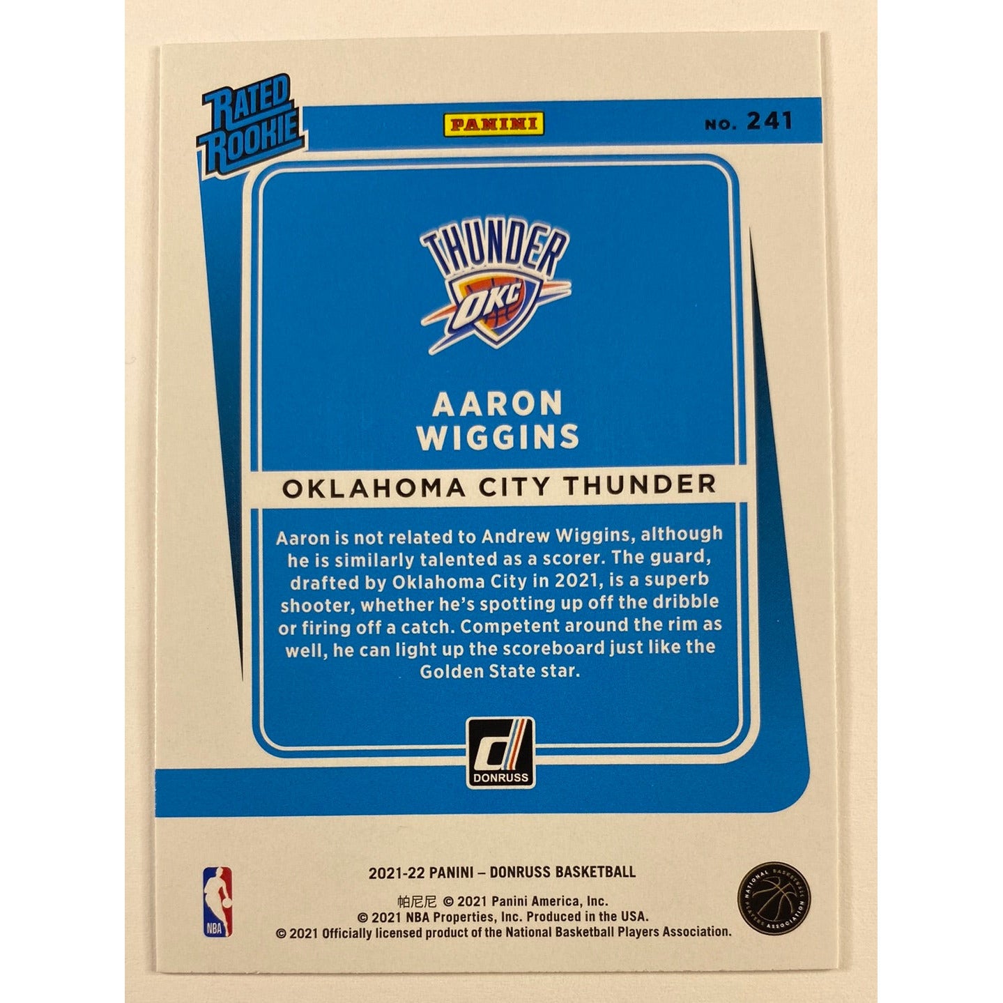 2021-22 Donruss Aaron Wiggins Orange Laser Rated Rookie | Local Legends Cards & Collectibles