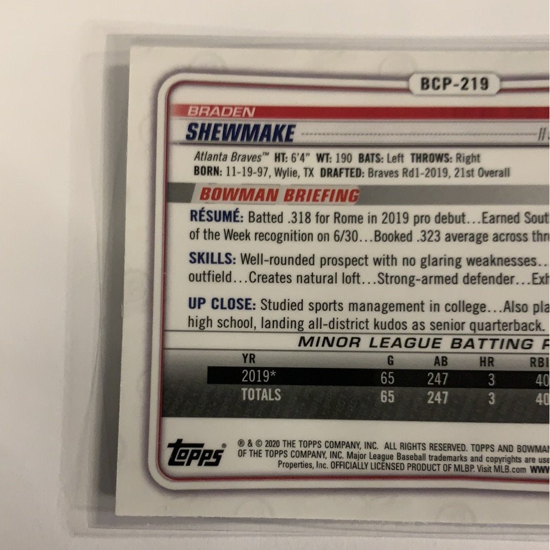 2020 Bowman Chrome Braden Shewmake Mojo Refractor | Local Legends Cards & Collectibles