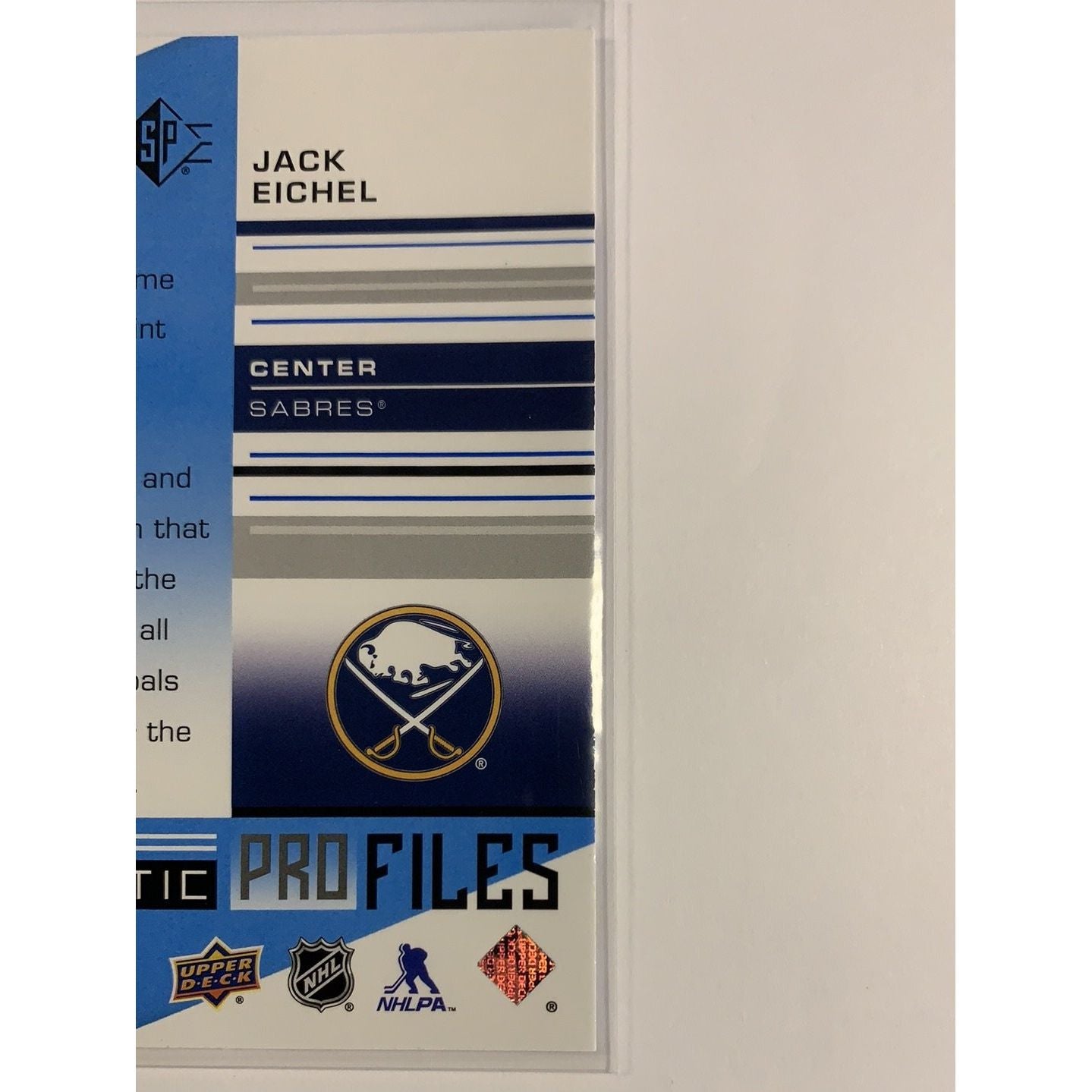 2019-20 SP Jack Eichel Authentic Pro Files Local Legends Cards & Collectibles