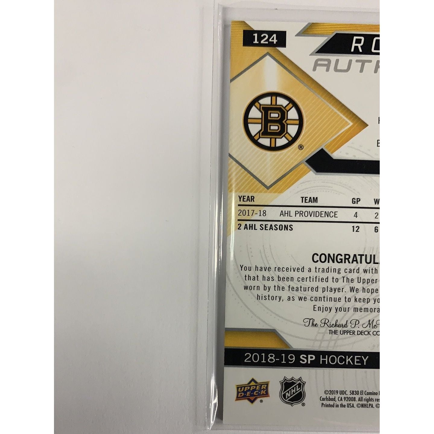 2018-19 SP Rookie Authentics Dan Vladar Jersey Patch | Local Legends Cards & Collectibles