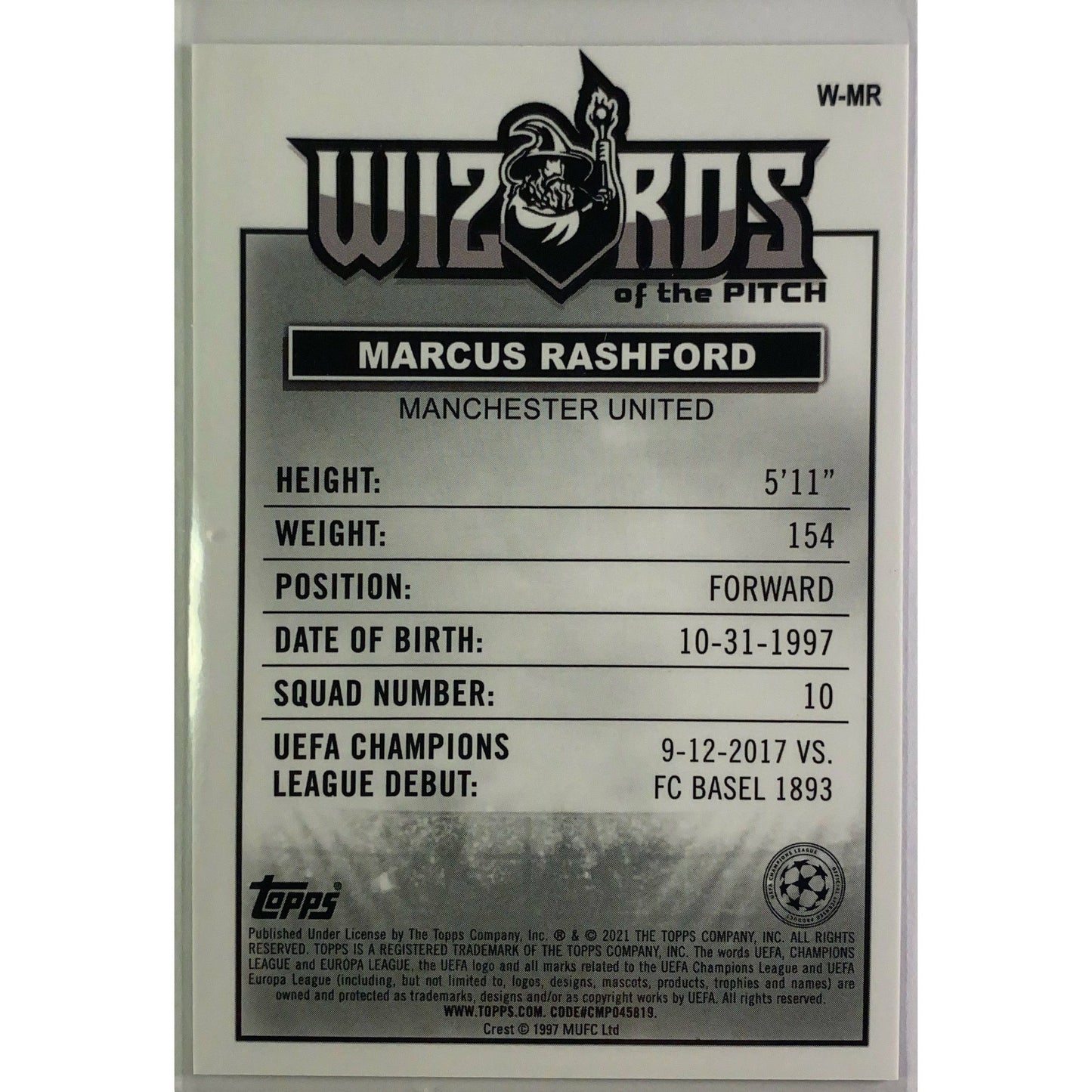 2021 Merlin Marcus Rashford Wizards of the Pitch Refractor | Local Legends Cards & Collectibles