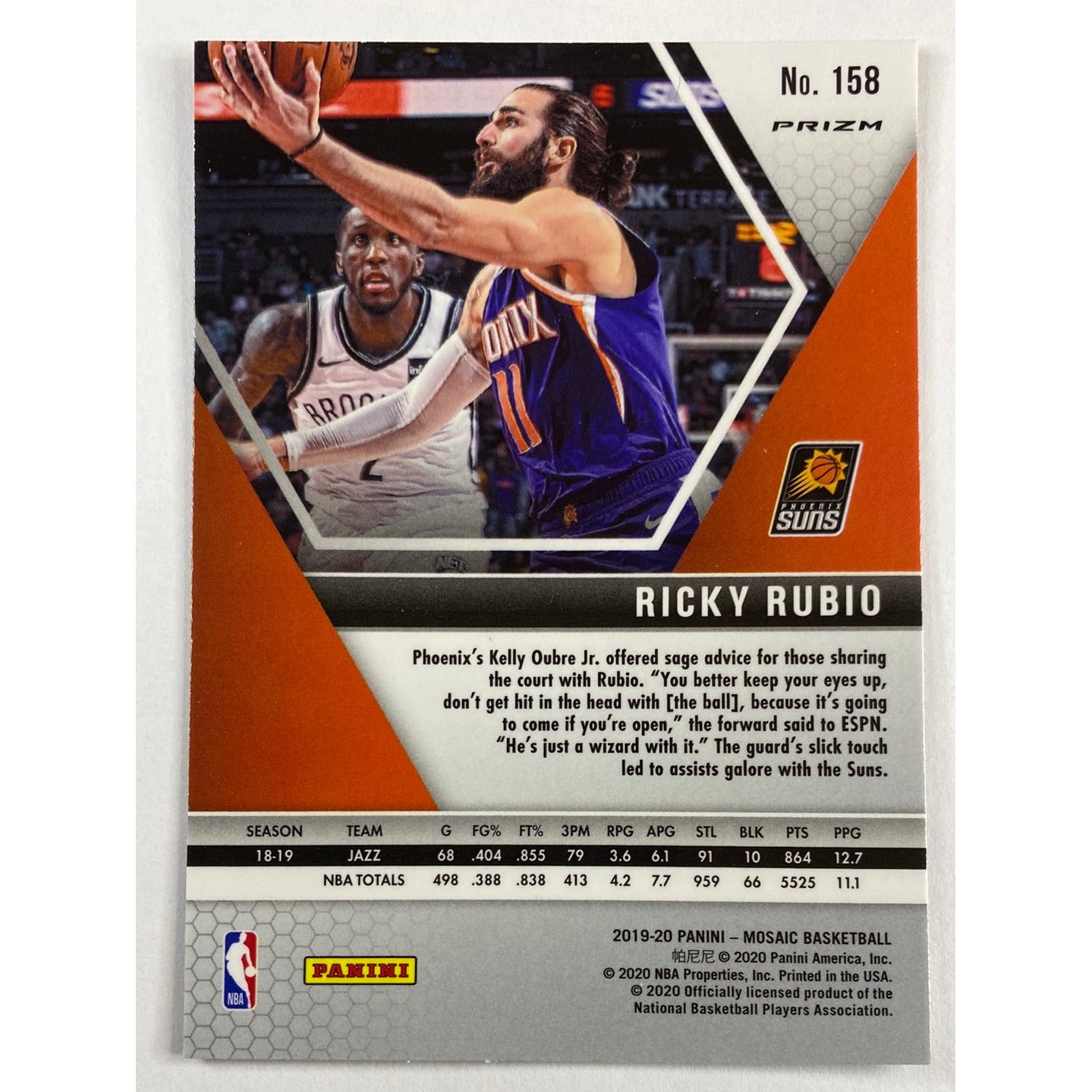 2019-20 Mosaic Ricky Rubio Red Blue Reactive Prizm | Local Legends Cards & Collectibles