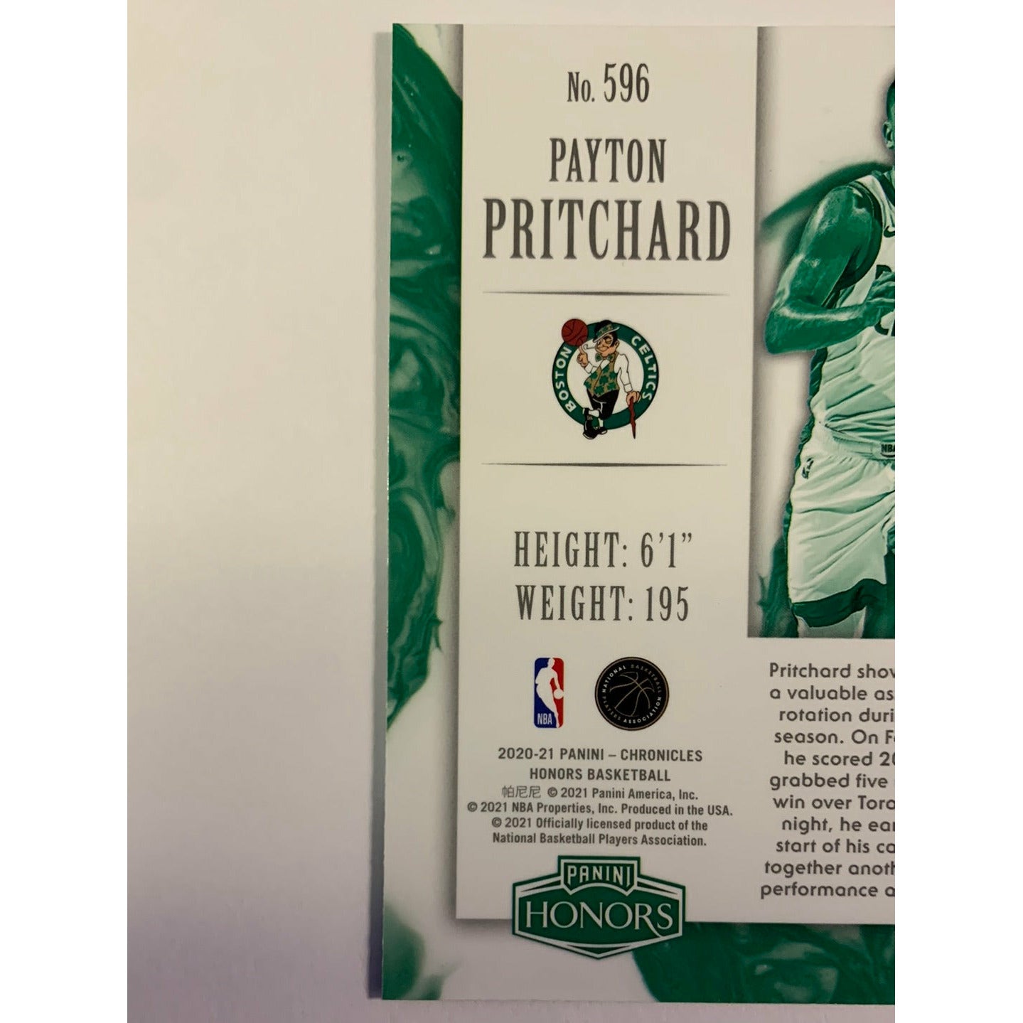 2020-21 Chronicles Panini Honors Payton Pritchard RC | Local Legends Cards & Collectibles