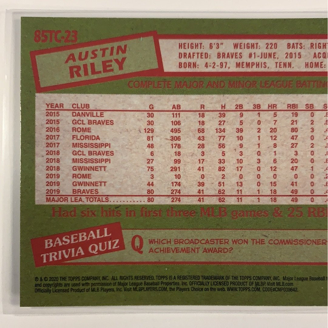 2020 Topps 35th Austin Riley Chrome Refractor | Local Legends Cards & Collectibles