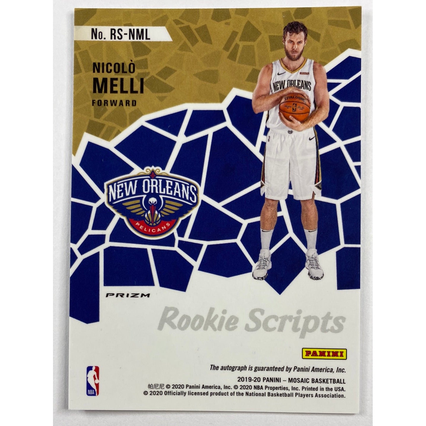 2019-20 Mosaic Nicolo Melli Rookie Scripts Mosaic Prizm