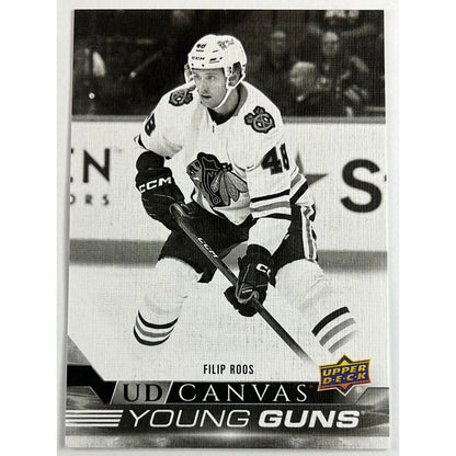 2022-23 Upper Deck Filip Roos Black & White Canvas Young Guns