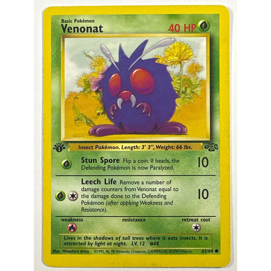 1st Edition Venonat Non Holo Common 63/64