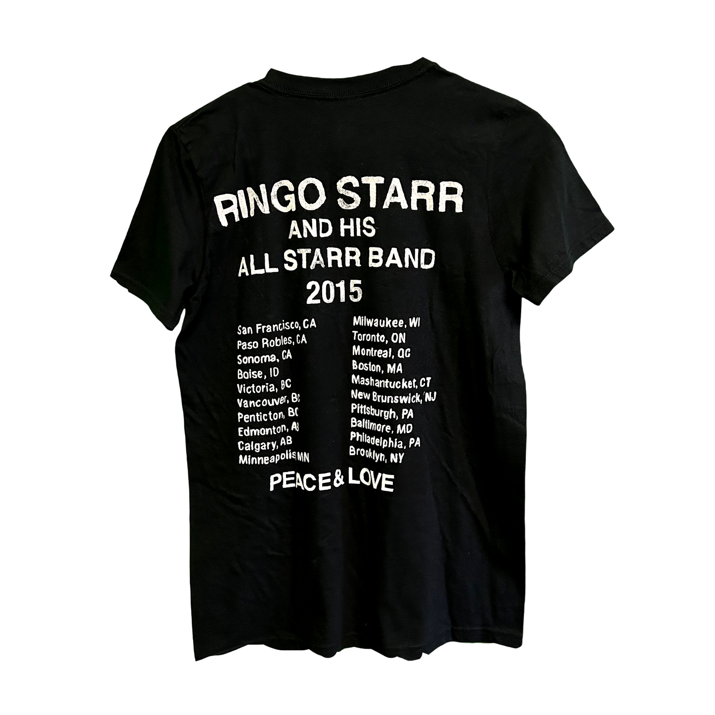 Official Ringo Starr and His All Star Band ‘Peace Love & Ringo’ 2015 Tour Shirt SM | Local Legends Cards & Collectibles