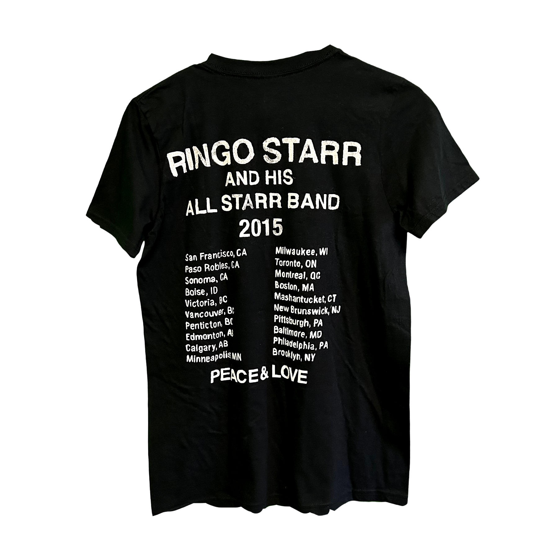 Official Ringo Starr and His All Star Band ‘Peace Love & Ringo’ 2015 Tour Shirt SM | Local Legends Cards & Collectibles