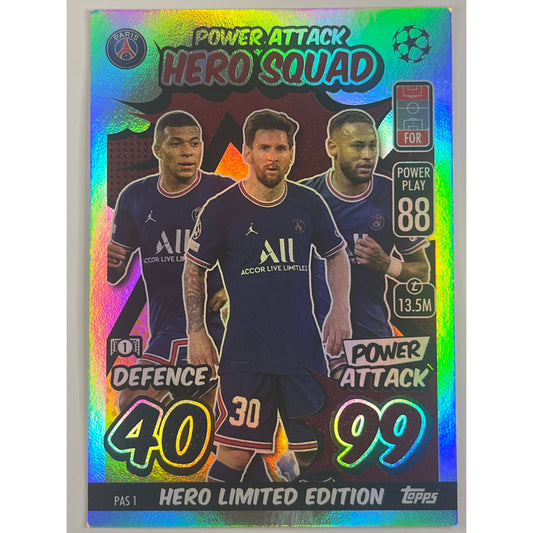2021-22 Topps Match Attack Mbappe/Messi/Neymar
