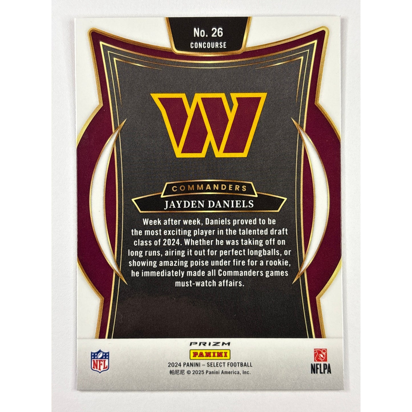 2024 Select Jayden Daniels Red White Blue Prizm Concourse Level RC | Local Legends Cards & Collectibles