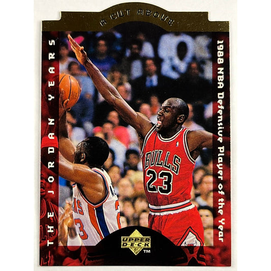 1995-96 Upper Deck Michael Jordan The Jordan Years 1988 Defensive Player of the Year A Cut Above Die Cut