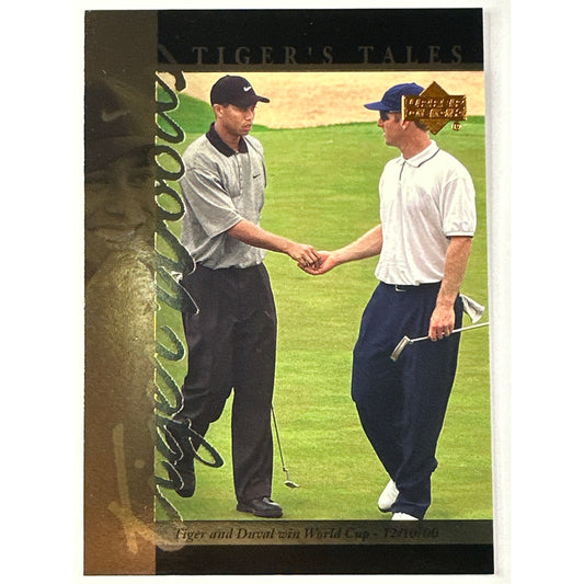2001 Upper Deck Tiger Woods Tiger’s Tales Tiger & Duval Win World Cup 00 RC