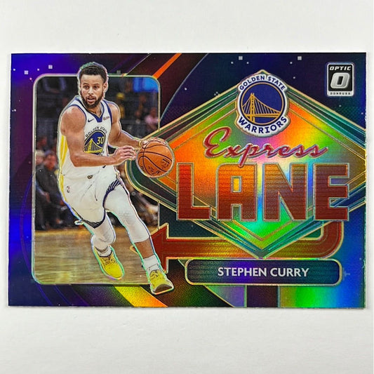 2020-21 Optic Stephen Curry Express Lane Purple Holo Prizm